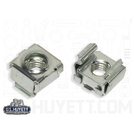 Cage Nut, #10-24, Zinc Electroplate Finish